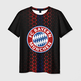 Мужская футболка 3D с принтом Футбольный клуб Бавария , 100% полиэфир | прямой крой, круглый вырез горловины, длина до линии бедер | 