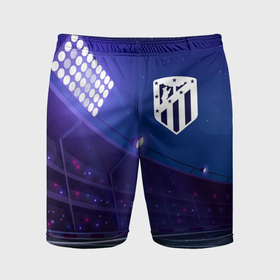 Мужские шорты спортивные с принтом Atletico Madrid ночное поле в Белгороде,  |  | Тематика изображения на принте: 