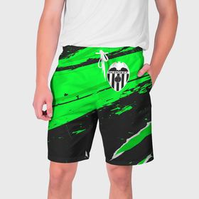 Мужские шорты 3D с принтом Valencia sport green в Тюмени,  полиэстер 100% | прямой крой, два кармана без застежек по бокам. Мягкая трикотажная резинка на поясе, внутри которой широкие завязки. Длина чуть выше колен | Тематика изображения на принте: 