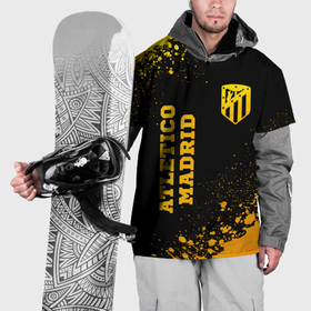 Накидка на куртку 3D с принтом Atletico Madrid   gold gradient вертикально в Петрозаводске, 100% полиэстер |  | Тематика изображения на принте: 