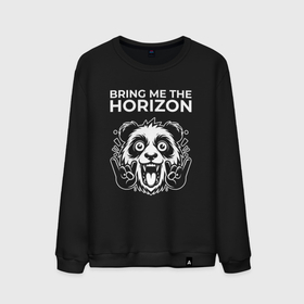 Мужской свитшот хлопок с принтом Bring Me the Horizon rock panda в Тюмени, 100% хлопок |  | Тематика изображения на принте: 