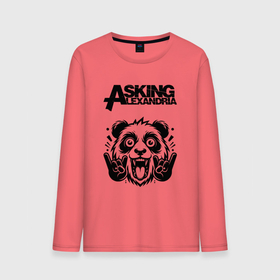 Мужской лонгслив хлопок с принтом Asking Alexandria   rock panda в Новосибирске, 100% хлопок |  | Тематика изображения на принте: 