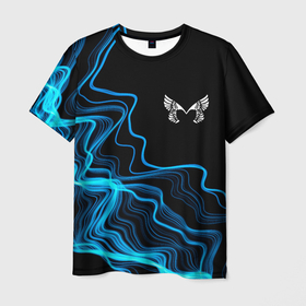 Мужская футболка 3D с принтом Placebo sound wave в Санкт-Петербурге, 100% полиэфир | прямой крой, круглый вырез горловины, длина до линии бедер | Тематика изображения на принте: 