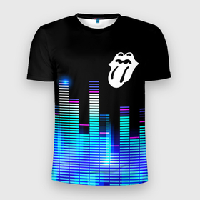 Мужская футболка 3D Slim с принтом Rolling Stones эквалайзер , 100% полиэстер с улучшенными характеристиками | приталенный силуэт, круглая горловина, широкие плечи, сужается к линии бедра | 