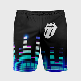 Мужские шорты спортивные с принтом Rolling Stones эквалайзер ,  |  | Тематика изображения на принте: 