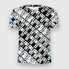 Мужская футболка 3D Slim с принтом Абстрактный узор на чёрном фоне в Екатеринбурге, 100% полиэстер с улучшенными характеристиками | приталенный силуэт, круглая горловина, широкие плечи, сужается к линии бедра | 