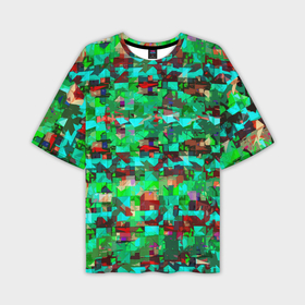 Мужская футболка oversize 3D с принтом Разноцветные осколки стекла в Тюмени,  |  | Тематика изображения на принте: 