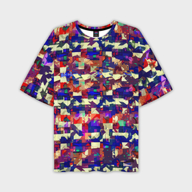 Мужская футболка oversize 3D с принтом Разноцветные осколки стекла в Тюмени,  |  | Тематика изображения на принте: 