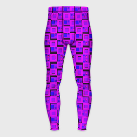 Мужские тайтсы 3D с принтом Фиолетовые квадраты на чёрном фоне в Курске,  |  | Тематика изображения на принте: 