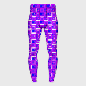 Мужские тайтсы 3D с принтом Фиолетовые квадраты на белом фоне в Курске,  |  | Тематика изображения на принте: 