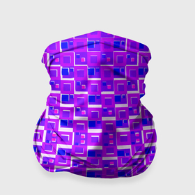 Бандана-труба 3D с принтом Фиолетовые квадраты на белом фоне в Екатеринбурге, 100% полиэстер, ткань с особыми свойствами — Activecool | плотность 150‒180 г/м2; хорошо тянется, но сохраняет форму | Тематика изображения на принте: 