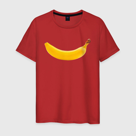 Мужская футболка хлопок с принтом Настоящий банан , 100% хлопок | прямой крой, круглый вырез горловины, длина до линии бедер, слегка спущенное плечо. | 