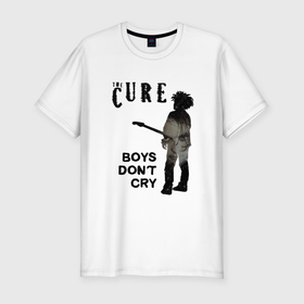 Мужская футболка хлопок Slim с принтом The Cure   boys dont cry , 92% хлопок, 8% лайкра | приталенный силуэт, круглый вырез ворота, длина до линии бедра, короткий рукав | 