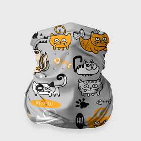 Бандана-труба 3D с принтом Коты мемы цветные в Екатеринбурге, 100% полиэстер, ткань с особыми свойствами — Activecool | плотность 150‒180 г/м2; хорошо тянется, но сохраняет форму | 