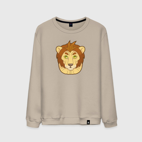 Мужской свитшот хлопок с принтом Забавный лев в Курске, 100% хлопок |  | Тематика изображения на принте: 