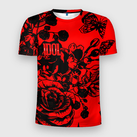 Мужская футболка 3D Slim с принтом Билли Айдол rock rose band в Петрозаводске, 100% полиэстер с улучшенными характеристиками | приталенный силуэт, круглая горловина, широкие плечи, сужается к линии бедра | 