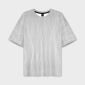 Мужская футболка oversize 3D с принтом Светлый серый волнистые линии в Петрозаводске,  |  | 