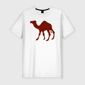 Мужская футболка хлопок Slim с принтом Силуэт верблюда в Петрозаводске, 92% хлопок, 8% лайкра | приталенный силуэт, круглый вырез ворота, длина до линии бедра, короткий рукав | 