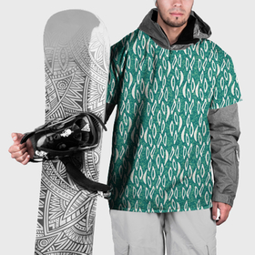Накидка на куртку 3D с принтом Зелёно бежевый паттерн в Кировске, 100% полиэстер |  | Тематика изображения на принте: 