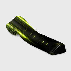Галстук 3D с принтом Яркая зеленая неоновая киберброня , 100% полиэстер | Длина 148 см; Плотность 150-180 г/м2 | Тематика изображения на принте: 