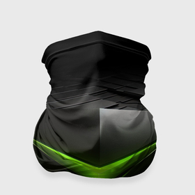 Бандана-труба 3D с принтом Зеленая яркая плашка на черном абстракция в Тюмени, 100% полиэстер, ткань с особыми свойствами — Activecool | плотность 150‒180 г/м2; хорошо тянется, но сохраняет форму | 