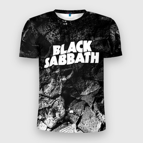 Мужская футболка 3D Slim с принтом Black Sabbath black graphite в Белгороде, 100% полиэстер с улучшенными характеристиками | приталенный силуэт, круглая горловина, широкие плечи, сужается к линии бедра | 