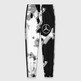Мужские брюки 3D с принтом Mercedes benz sport germany steel в Екатеринбурге, 100% полиэстер | манжеты по низу, эластичный пояс регулируется шнурком, по бокам два кармана без застежек, внутренняя часть кармана из мелкой сетки | Тематика изображения на принте: 