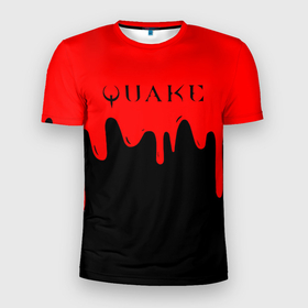 Мужская футболка 3D Slim с принтом Quake краски текстура шутер в Екатеринбурге, 100% полиэстер с улучшенными характеристиками | приталенный силуэт, круглая горловина, широкие плечи, сужается к линии бедра | 