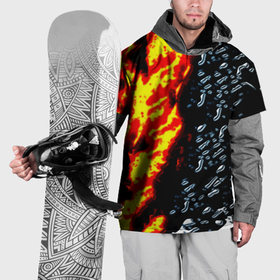 Накидка на куртку 3D с принтом Текстура огня и воды в Екатеринбурге, 100% полиэстер |  | Тематика изображения на принте: 
