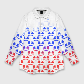 Мужская рубашка oversize 3D с принтом Marshmello russia color в Белгороде,  |  | 