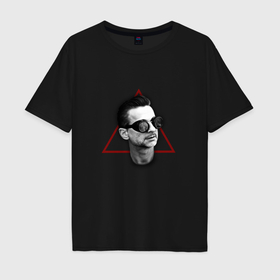 Мужская футболка хлопок Oversize с принтом Depeche Mode   Dave Gahan delta machine в Курске, 100% хлопок | свободный крой, круглый ворот, “спинка” длиннее передней части | 