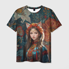 Мужская футболка 3D с принтом Девушка в красивом наряде в Белгороде, 100% полиэфир | прямой крой, круглый вырез горловины, длина до линии бедер | 