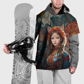 Накидка на куртку 3D с принтом Девушка в красивом наряде в Кировске, 100% полиэстер |  | 