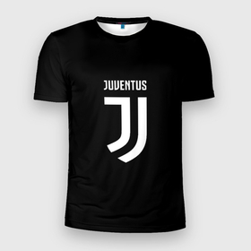 Мужская футболка 3D Slim с принтом Juventus sport fc белое лого в Екатеринбурге, 100% полиэстер с улучшенными характеристиками | приталенный силуэт, круглая горловина, широкие плечи, сужается к линии бедра | Тематика изображения на принте: 