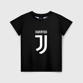 Детская футболка 3D с принтом Juventus sport fc белое лого в Петрозаводске, 100% гипоаллергенный полиэфир | прямой крой, круглый вырез горловины, длина до линии бедер, чуть спущенное плечо, ткань немного тянется | 