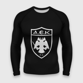 Мужской рашгард 3D с принтом AEK fc белое лого в Кировске,  |  | 