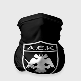 Бандана-труба 3D с принтом AEK fc белое лого в Кировске, 100% полиэстер, ткань с особыми свойствами — Activecool | плотность 150‒180 г/м2; хорошо тянется, но сохраняет форму | 