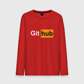 Мужской лонгслив хлопок с принтом Git hub арт в Тюмени, 100% хлопок |  | 
