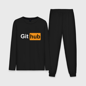 Мужская пижама с лонгсливом хлопок с принтом Git hub арт в Петрозаводске,  |  | 