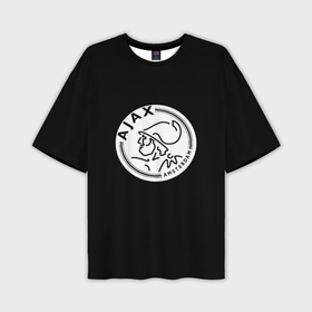 Мужская футболка oversize 3D с принтом Ajax fc белое лого в Кировске,  |  | 