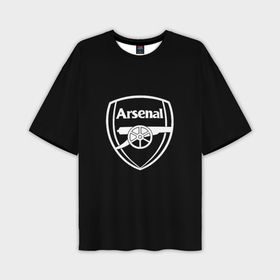 Мужская футболка oversize 3D с принтом Arsenal fc белое лого ,  |  | 