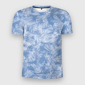 Мужская футболка 3D Slim с принтом Текстура лед в Екатеринбурге, 100% полиэстер с улучшенными характеристиками | приталенный силуэт, круглая горловина, широкие плечи, сужается к линии бедра | 