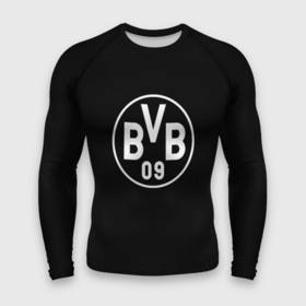 Мужской рашгард 3D с принтом Borussia sport fc белое лого в Екатеринбурге,  |  | Тематика изображения на принте: 