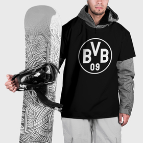 Накидка на куртку 3D с принтом Borussia sport fc белое лого в Екатеринбурге, 100% полиэстер |  | Тематика изображения на принте: 