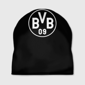 Шапка 3D с принтом Borussia sport fc белое лого в Екатеринбурге, 100% полиэстер | универсальный размер, печать по всей поверхности изделия | Тематика изображения на принте: 