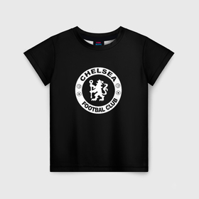 Детская футболка 3D с принтом Chelsea fc белое лого в Петрозаводске, 100% гипоаллергенный полиэфир | прямой крой, круглый вырез горловины, длина до линии бедер, чуть спущенное плечо, ткань немного тянется | 