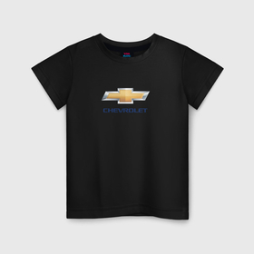 Детская футболка хлопок с принтом Chevrolet авто бренд в Тюмени, 100% хлопок | круглый вырез горловины, полуприлегающий силуэт, длина до линии бедер | 