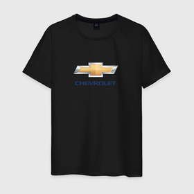 Мужская футболка хлопок с принтом Chevrolet авто бренд , 100% хлопок | прямой крой, круглый вырез горловины, длина до линии бедер, слегка спущенное плечо. | Тематика изображения на принте: 