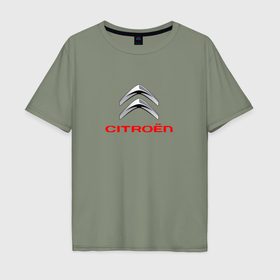 Мужская футболка хлопок Oversize с принтом Citroen авто спорт в Тюмени, 100% хлопок | свободный крой, круглый ворот, “спинка” длиннее передней части | Тематика изображения на принте: 