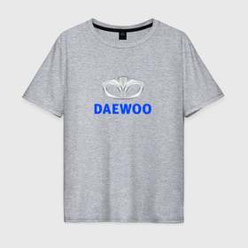 Мужская футболка хлопок Oversize с принтом Daewoo sport auto logo , 100% хлопок | свободный крой, круглый ворот, “спинка” длиннее передней части | Тематика изображения на принте: 